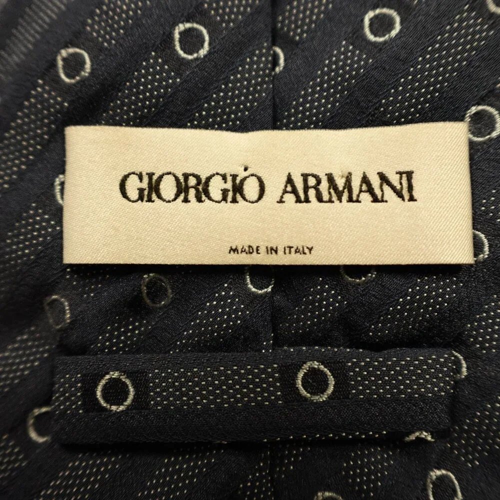 Giorgio Armani Cravatte Silk Tie Bundle Made in Italy Navy & Patterned Set of‎ 2